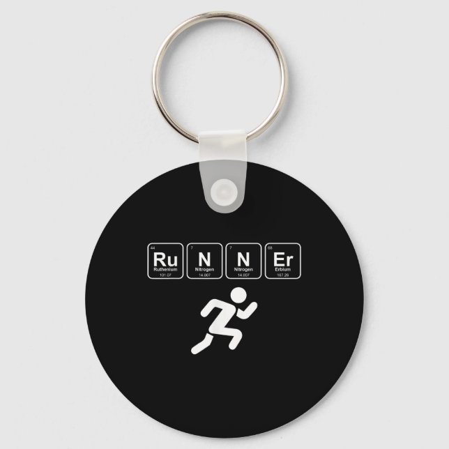 Runner Periodic Table Funny Running Marathon Lover Key Ring (Front)