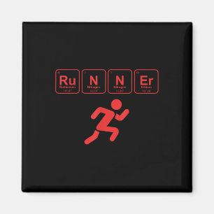 Runner Periodic Table Funny Running Marathon Lover Magnet