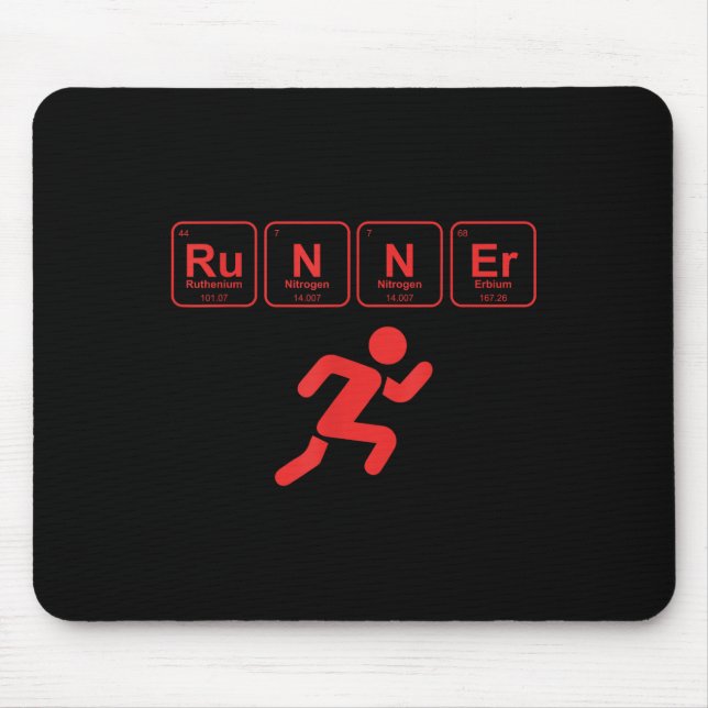 Runner Periodic Table Funny Running Marathon Lover Mouse Mat (Front)