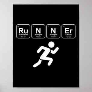 Runner Periodic Table Funny Running Marathon Lover Poster