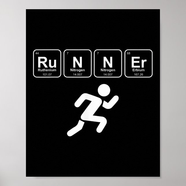 Runner Periodic Table Funny Running Marathon Lover Poster (Front)
