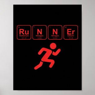 Runner Periodic Table Funny Running Marathon Lover Poster