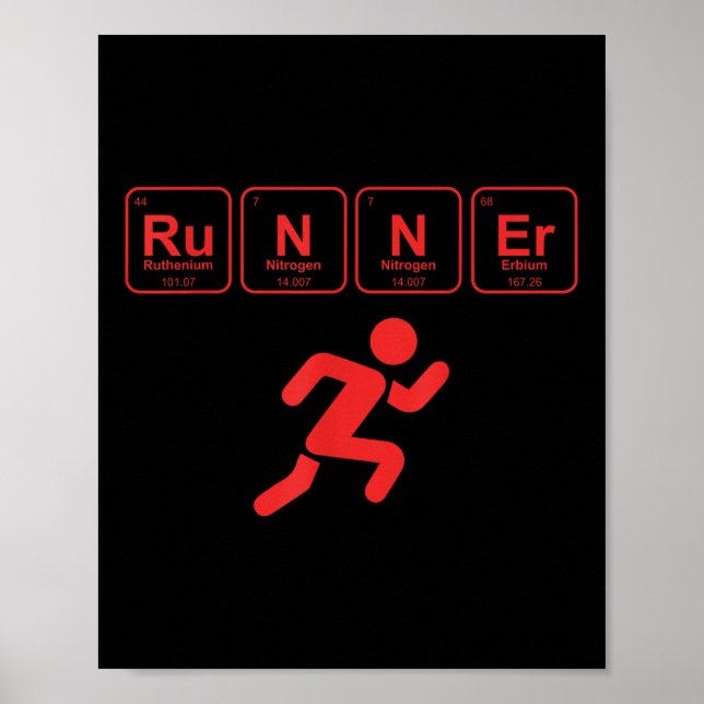 Runner Periodic Table Funny Running Marathon Lover Poster (Front)