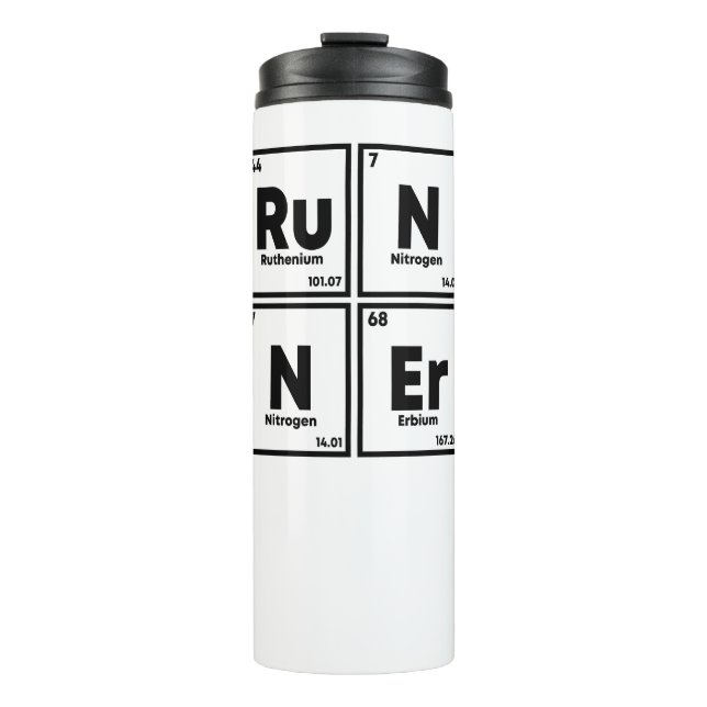 Runner Periodic Table Marathon Runners Science Thermal Tumbler (Front)