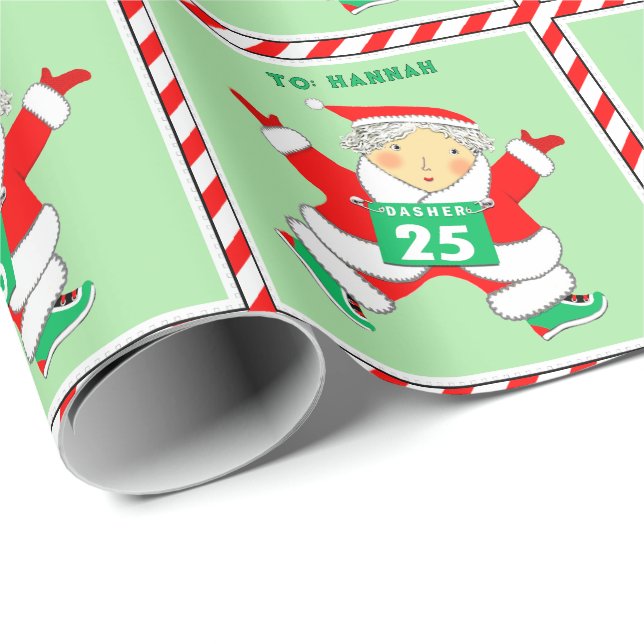 Runner Racing Holiday Gift Wrapping Paper (Roll Corner)
