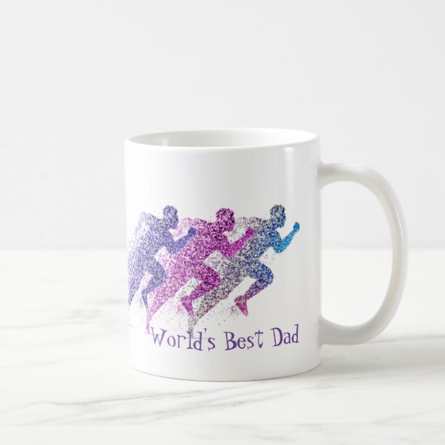 Runner Running World's Best Dad Quote Coffee Mug (Right)