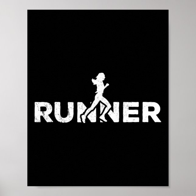 Runner Silhouette Jogging Marathon Athlete  Poster (Front)