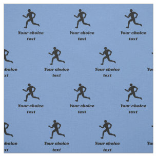 Runner Sports Pattern - custom text - any colour Fabric