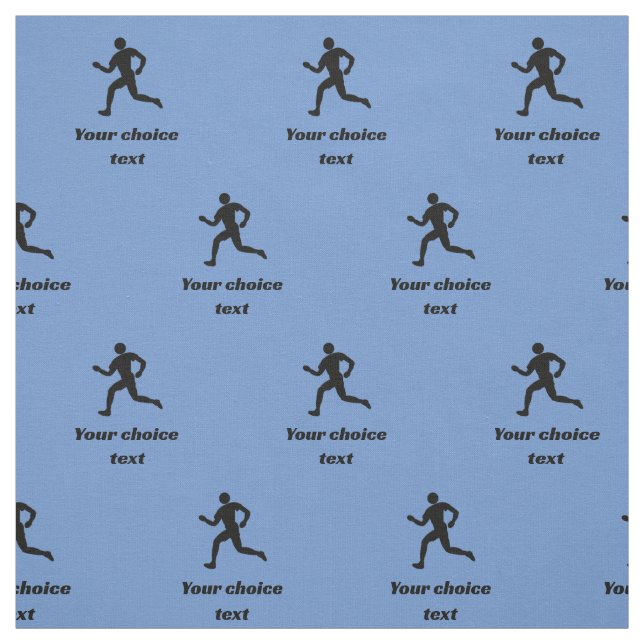 Runner Sports Pattern - custom text - any colour Fabric (Swatch)