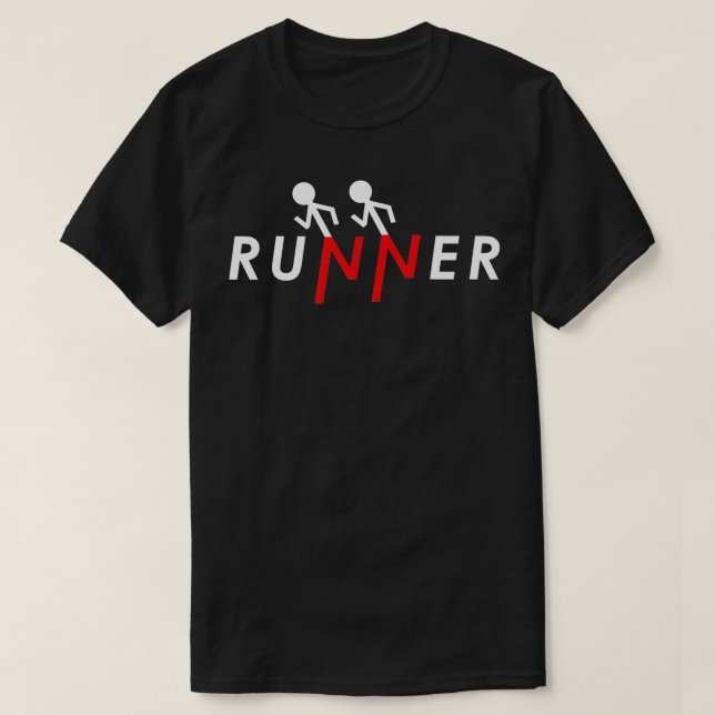 Runner Stick Figure Run Running Funny 5k Runners M T-Shirt (Design Front)