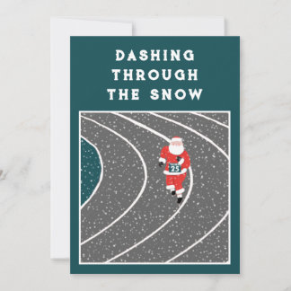 Runner Track and Field Christmas Holiday Card