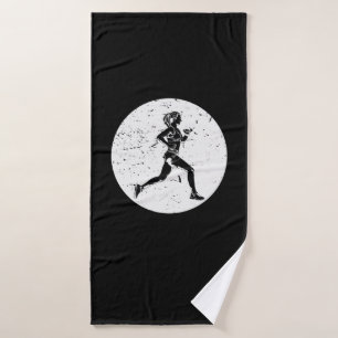 Runner trained for the next long distance bath towel