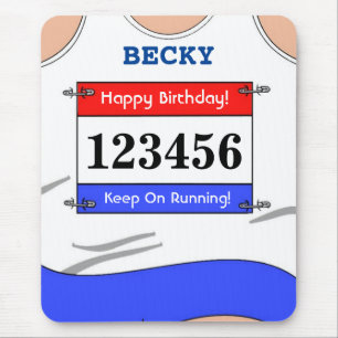 Runner White Vest  Mouse Mat