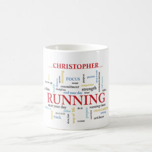 Runner with Words Personalised Coffee Mug
