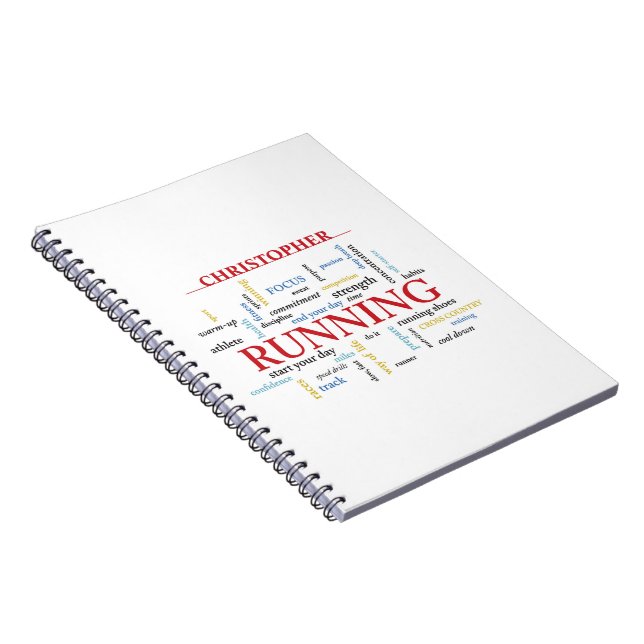 Runner with Words Personalised Notebook (Right Side)