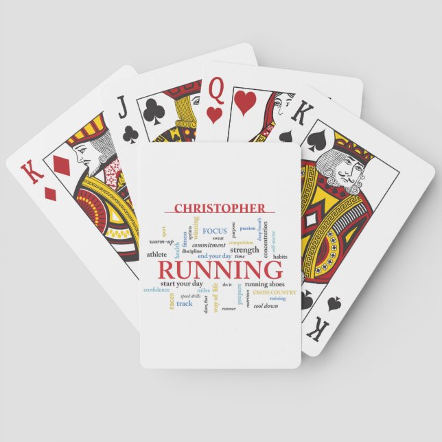 Runner with Words Personalised Playing Cards (Back)