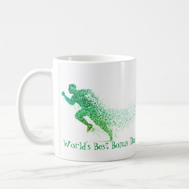 Runner World's Best Bonus Dad Quote Coffee Mug (Left)