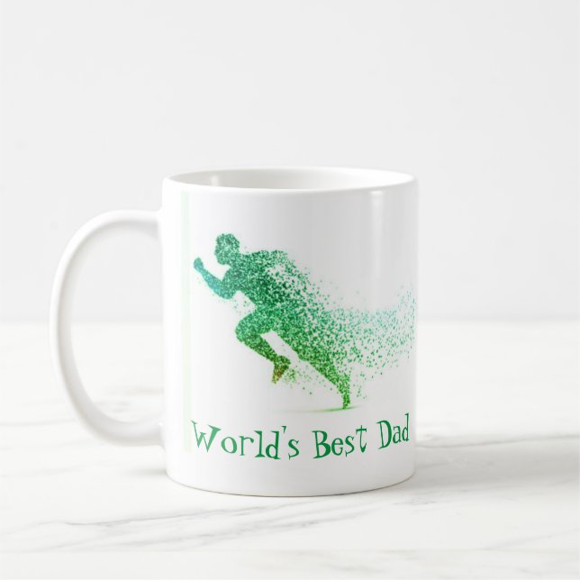 Runner World's Best Dad Quote Coffee Mug (Left)