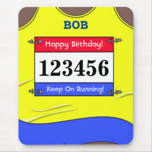 Runner Yellow Vest  Mouse Mat