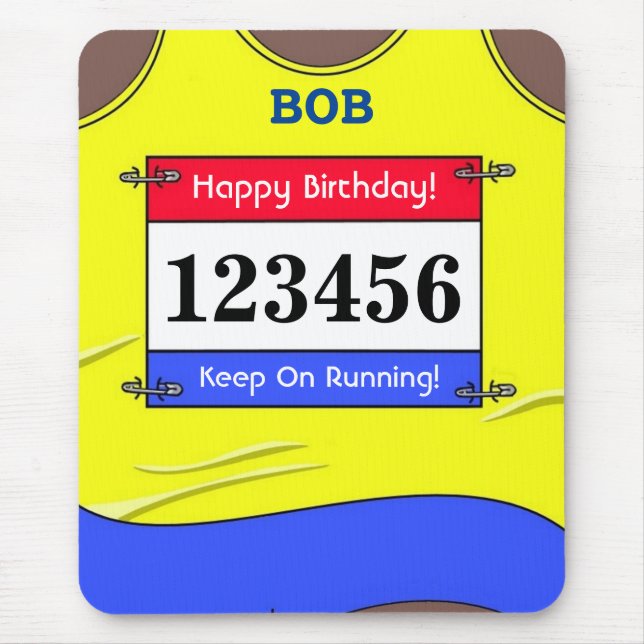 Runner Yellow Vest  Mouse Mat (Front)