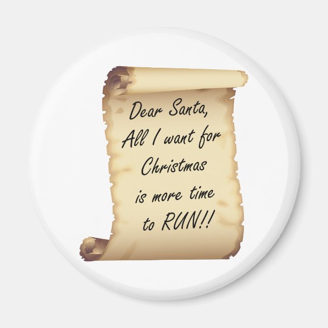 RunnerChick Dear Santa Magnet (Front)
