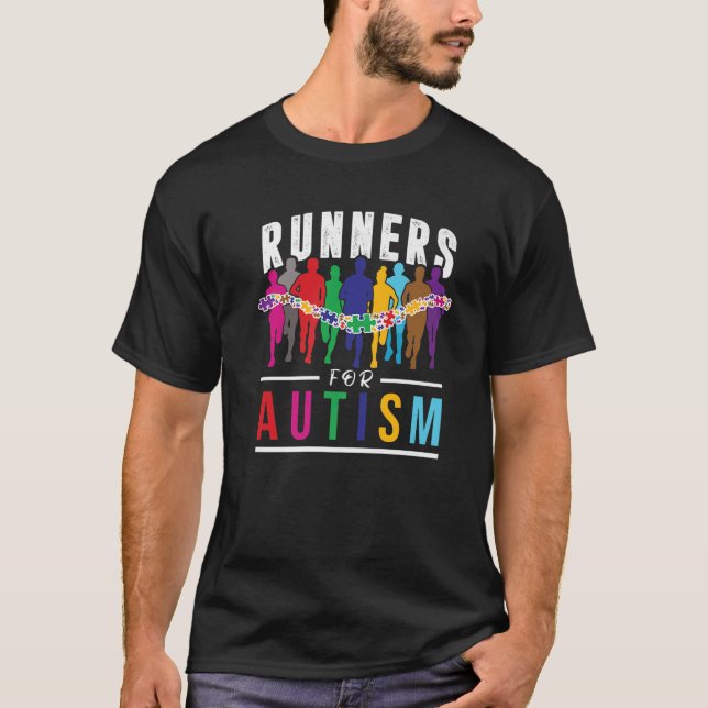 Runners For Autism - Autism Awareness Run Race T-Shirt (Front)