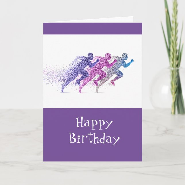 Runners Fun Chocolate Birthday Cake Calories Card (Front)
