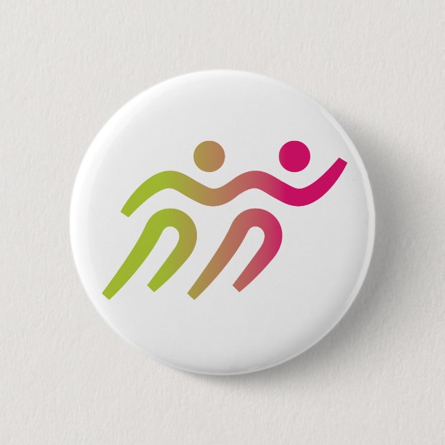 runners group illustration 6 cm round badge (Front)