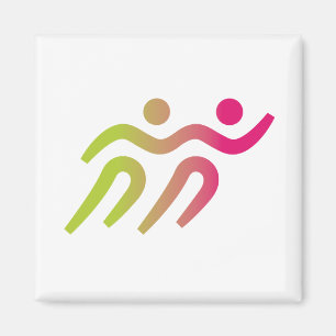 runners group illustration magnet