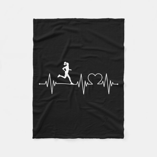 Runners Heartbeat  Fleece Blanket (Front)