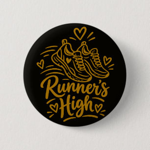 Runner's High Cute Running Lover Gift 6 Cm Round Badge