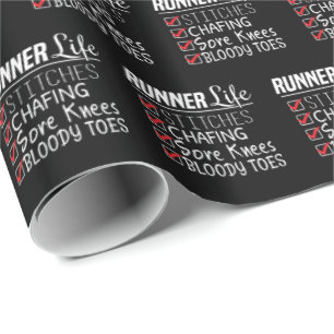 Runner's Life Funny Marathon Running Checklist Wrapping Paper