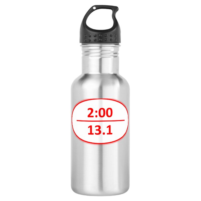 Runner's Milestone:  Breaking 2:00 Water Bottle (Front)