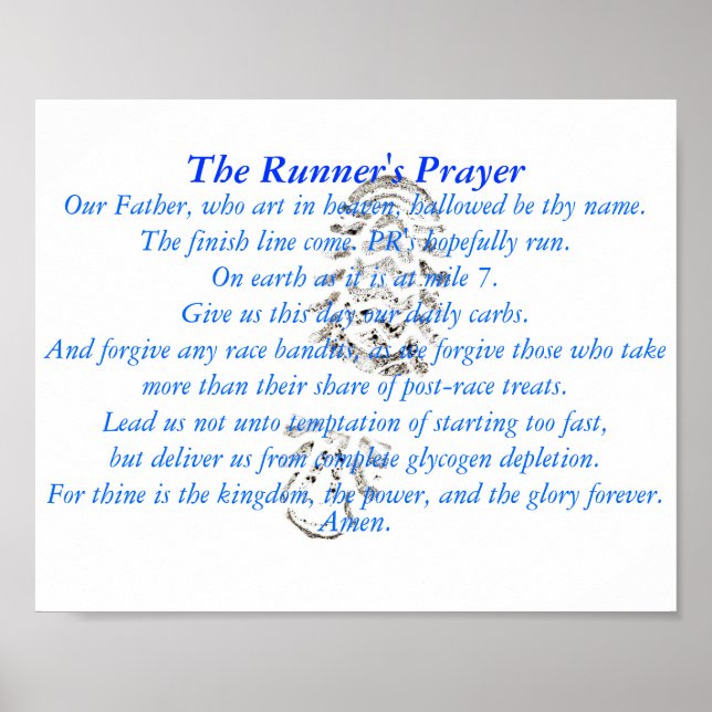Runner's Prayer Poster (Front)