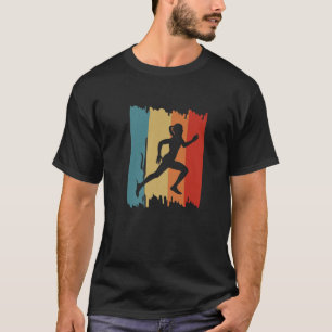 Runner's Silhouette Retro Vintage Running Lovers D T-Shirt