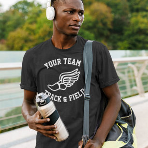 Runners Track and Field Custom Team Name or Text T-Shirt