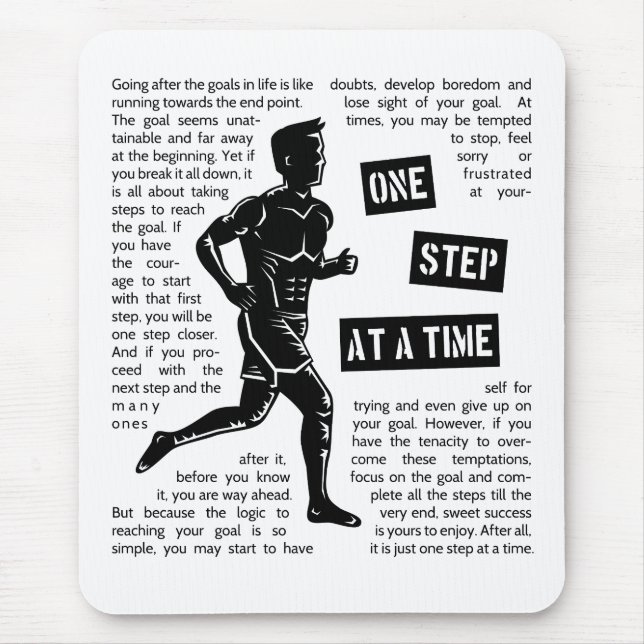 Running After Goals Motivational Inspirational Mouse Mat (Front)