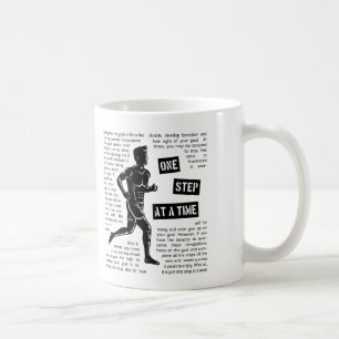 Running After Goals One Step A Time, Motivational Coffee Mug