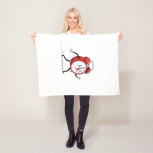 Running Alarm Clock Cartoon Funny Gift Blanket
