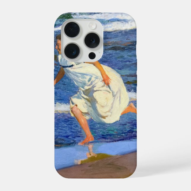 Running along the Beach by Joaquin Sorolla iPhone Case (Back)