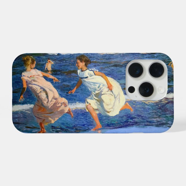 Running along the Beach by Joaquin Sorolla iPhone Case (Back Horizontal)