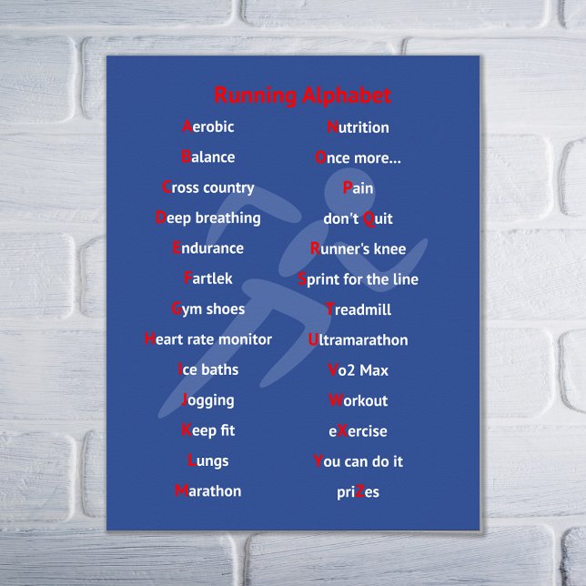 Running alphabet blue motivational poster (Creator Uploaded)