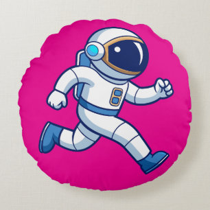 Running Astronaut Round Pillow