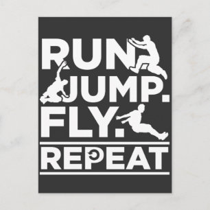 Running Athlete jumping Freerunner Run Jump Fly Postcard