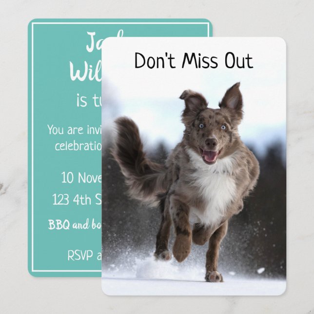 Running Australian Shepherd Birthday (Front/Back)