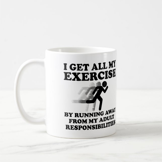Running Away From Responsibilities Funny Mug (Left)