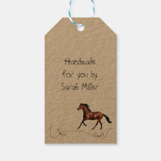 Running bay horse hanging gift tag