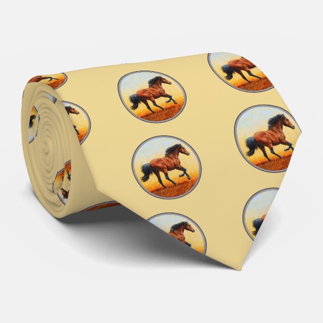 Running Bay Horse Tie (Rolled)