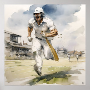 Running Between Wickets - Archival Cricket Print