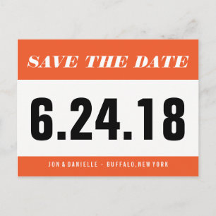 Running Bib - Save The Date Announcement Postcard